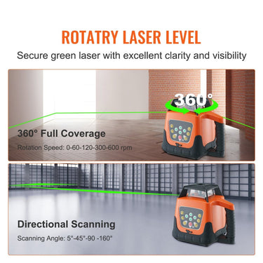 VEVOR 2000ft Rotary Laser Level - Self Leveling - InspiredGrabs.com